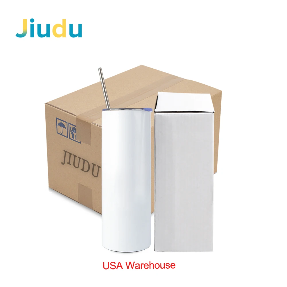 

New In Stock Double Wall Vacuum Insulated Stainless Steel Total Straight 20 30 oz Sublimation Blank White Skinny Tumbler Mugs, White color