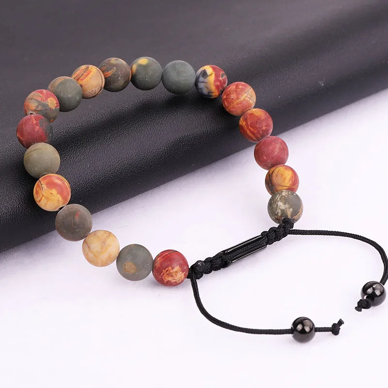 

Lava Stone Beads Friendship Macrame Bracelet Gemstone Stone New Fashion Natural Men Women Bracelets, Bangles Trendy Agate Ball