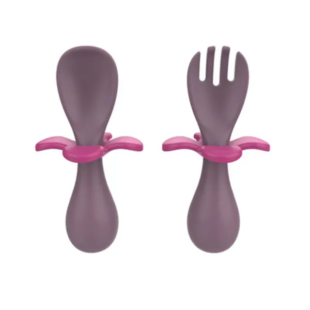 

Children Fork Spoon Set Silicone Feeding Spoon Kids Cutlery Cartoon Short Handle Fork Children Tableware Silicone Baby Spoon