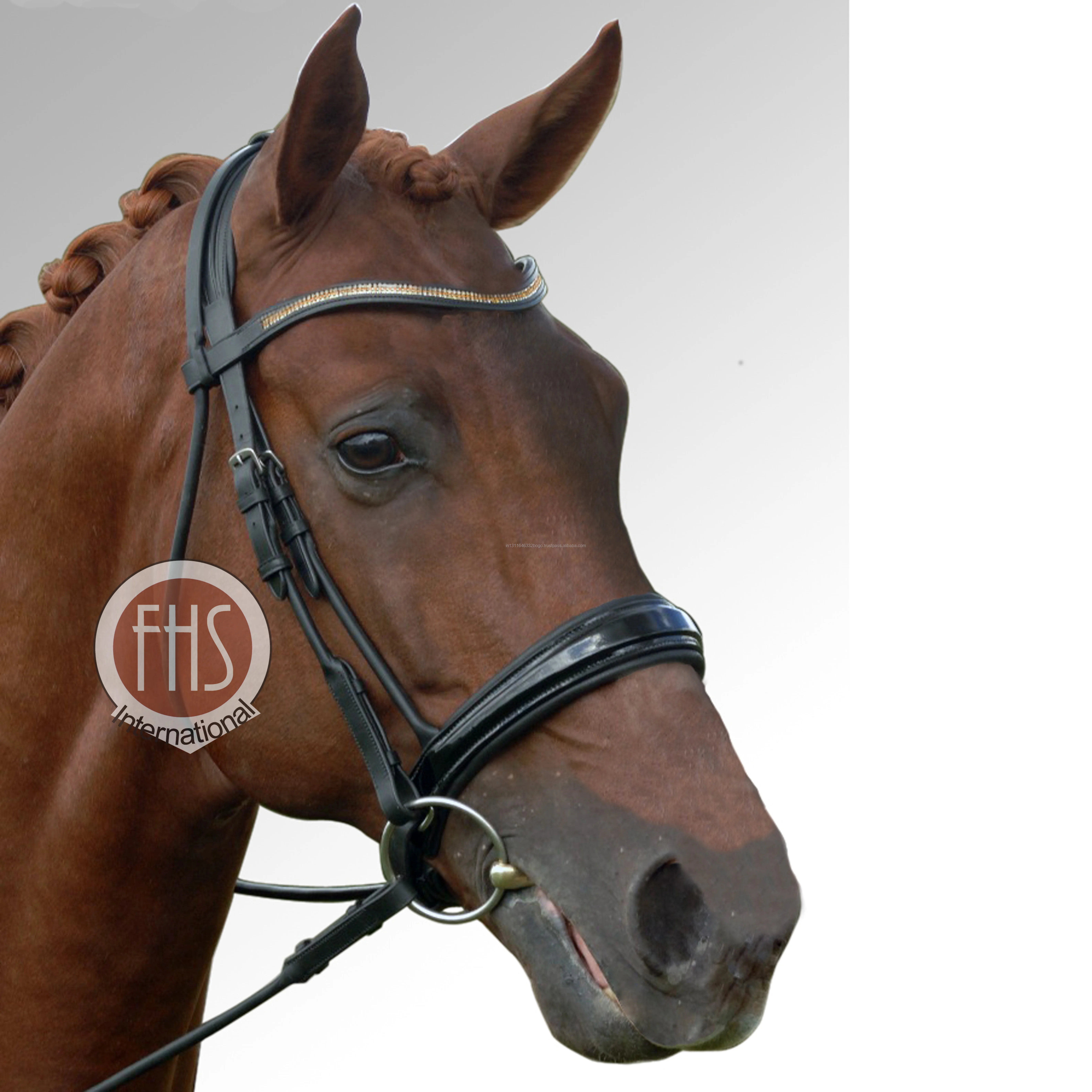 RUMANI Premium Horse Leather BRIDLE & RUBBER GRIP REINS Black & Brown Full & Cob 