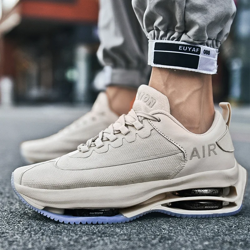 

2021 High quality china wholesale mesh and microfibre pu casual shoes trainers male running shoes jogging men, Picture