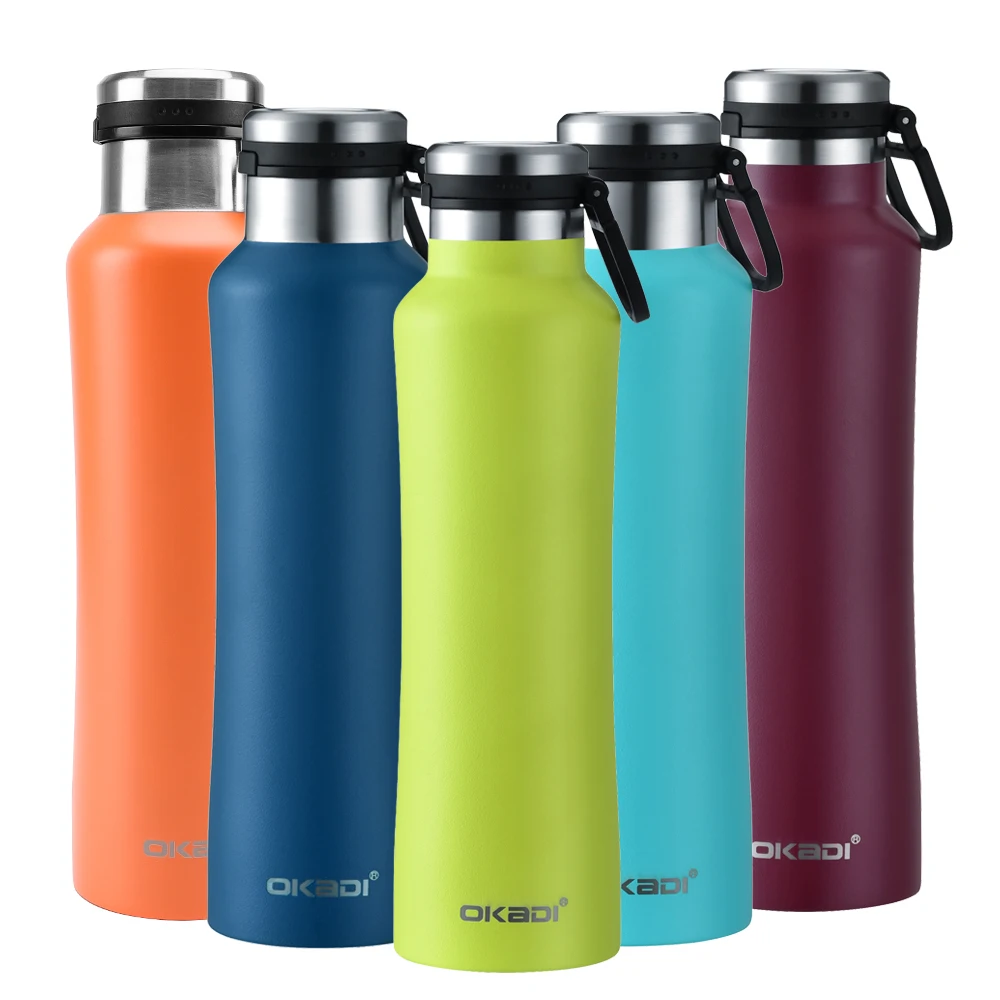 

OKADI Double Wall Insulated Stainless Steel Gym Sports Water Bottle Vacuum Personalized Thermos Flask, Customized colors acceptable