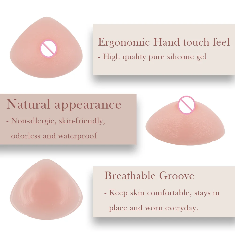 500 G Nude Triangle Realistic False B Cup Boob With ...