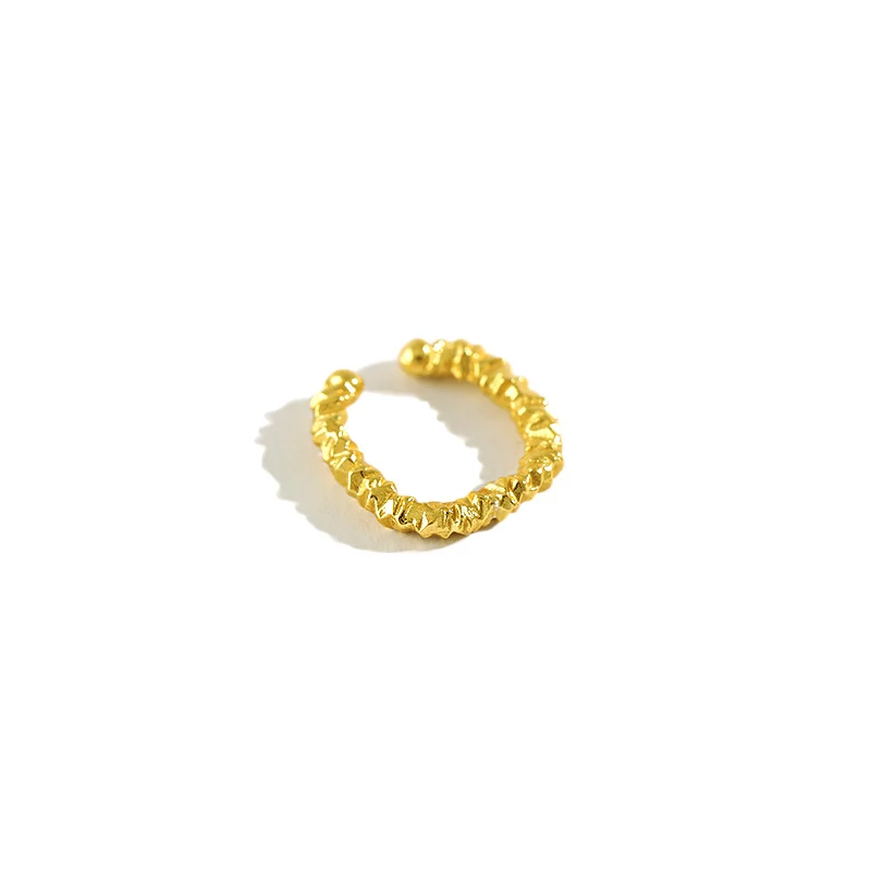 

H-E399 925 Sterling Silver Earrings Wholesale 18k Gold plated Minimalism Earring Cuff Jewelry 2020