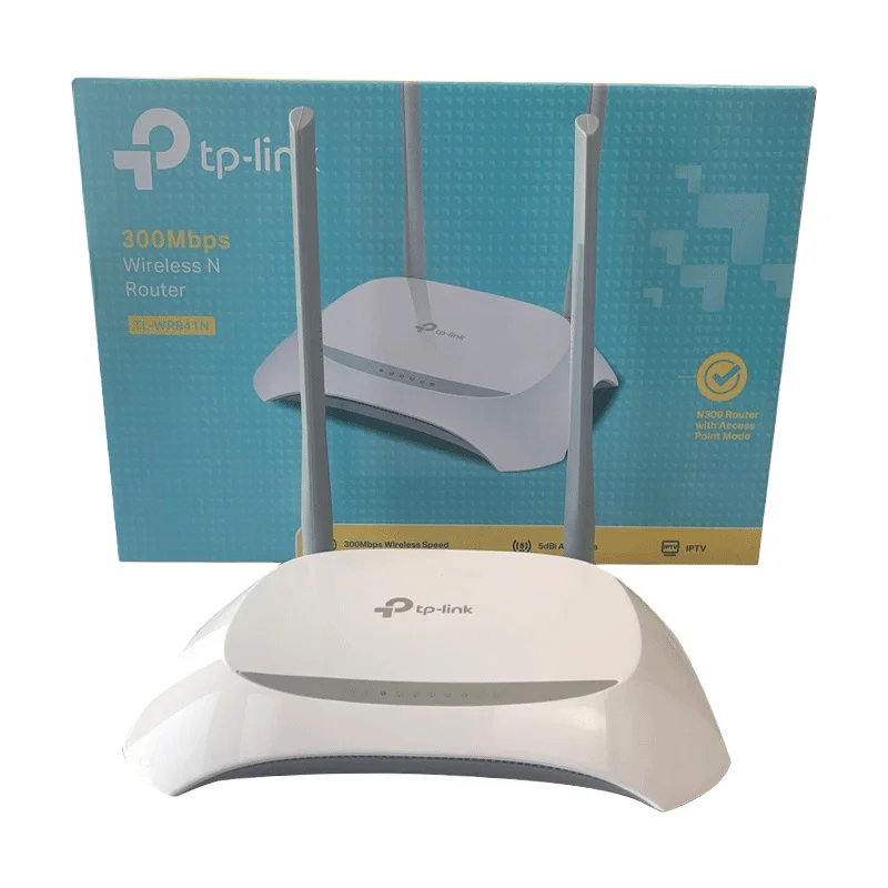 

English Packing TPLINK WR841N Wireless Router Wifi Repeater, White black