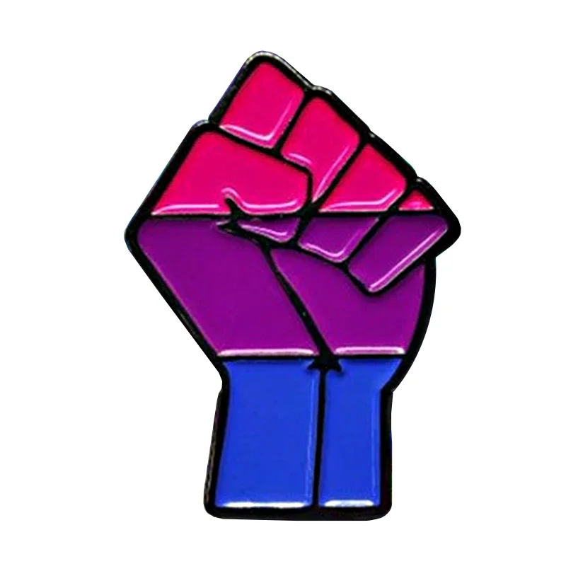 

Bisexual Power Enamel Pin LGBT Fist Gay Lesbian Jewelry