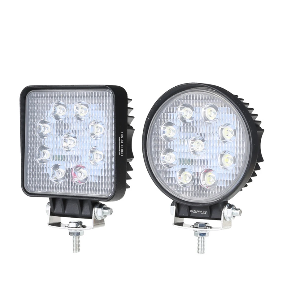 
Super bright 27W led work lamp square round 27w led working light offroad 