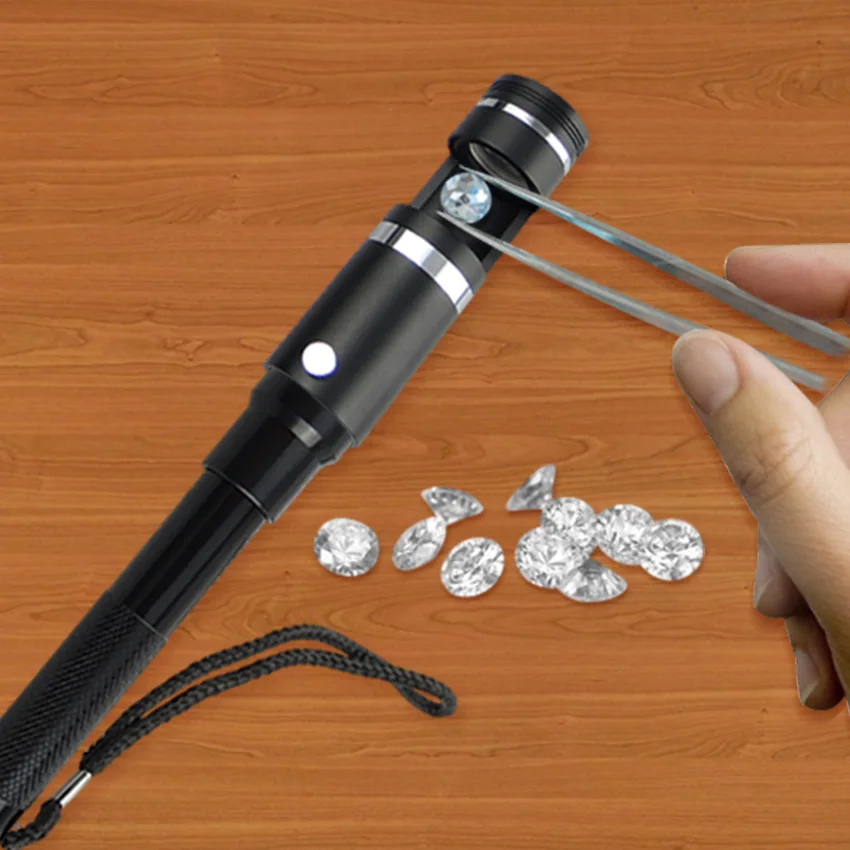 New Handheld Dark Field 10x Magnification Power Loupe Gem Gemstone