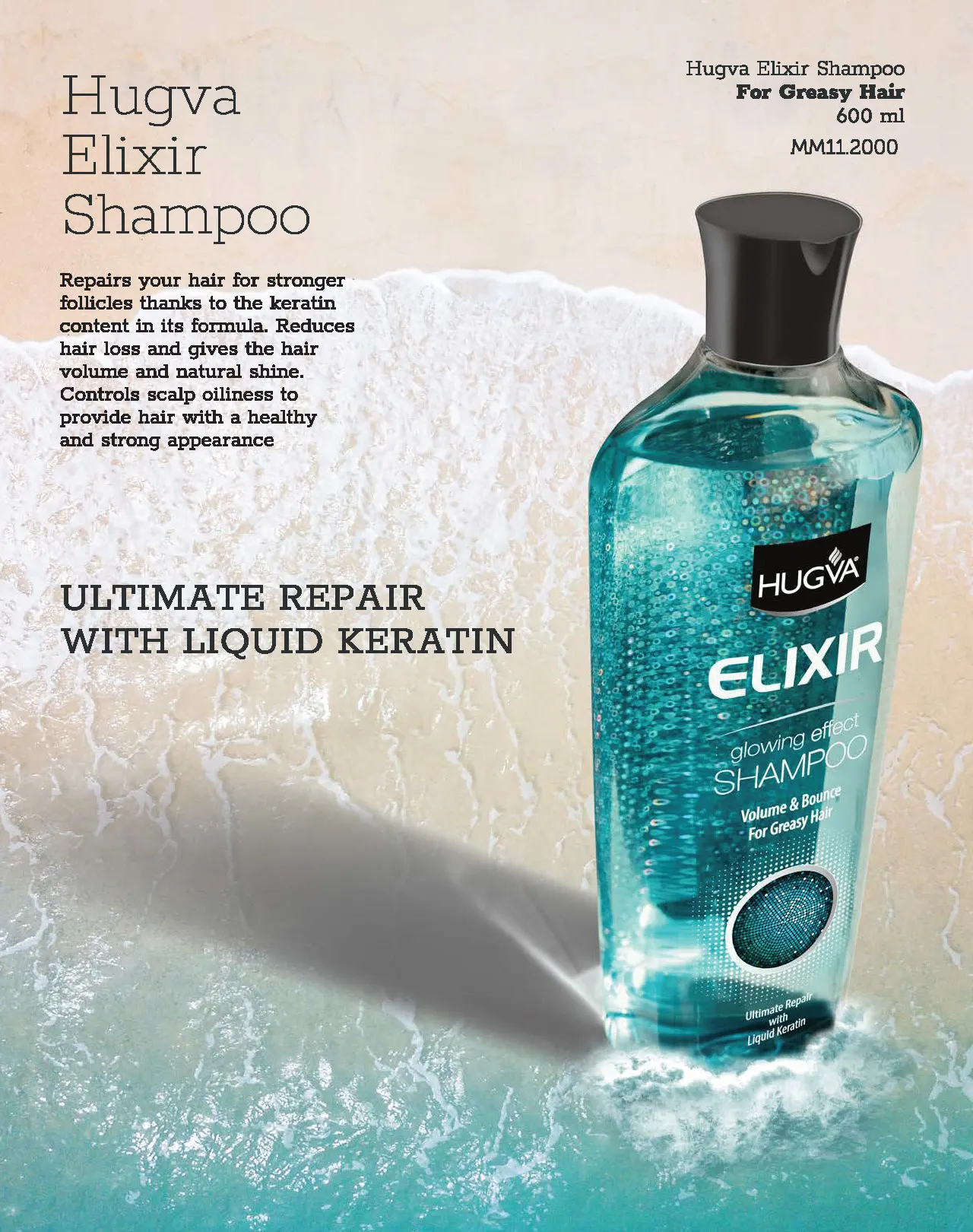 Hugva Elixir Shampoo For Greasy Hair 600 Ml * 12 High Quality Turkey