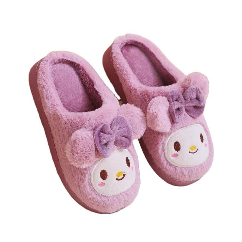 

New design kids Cartoon slippers mixed indoor child Plush fur warm Lovely slippers kids winter shoes, Mix color