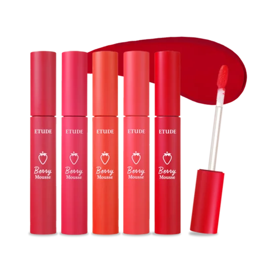 

Wholesale Korean Brand Cosmetics Lip Tint Makeup ETUDE HOUSE Berry Mousse Tint 4g (5 Colors) Made in Korea, 5colors