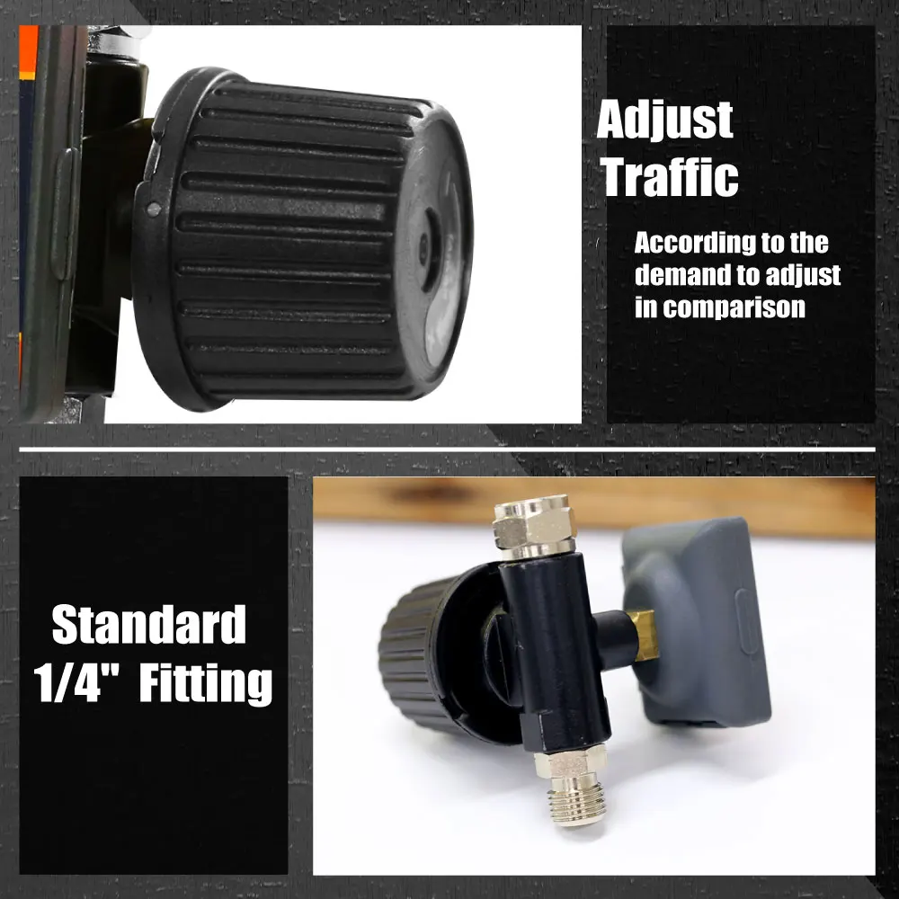 Lematec Air Flow Regulator With Digital Pressure Gauge Air Adjusting Valve 1/4 Inch For