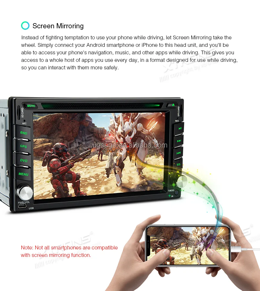 Xtrons 6.2" Auto Radio 2 Din Android Car Gps Bluetooth Wifi,Double