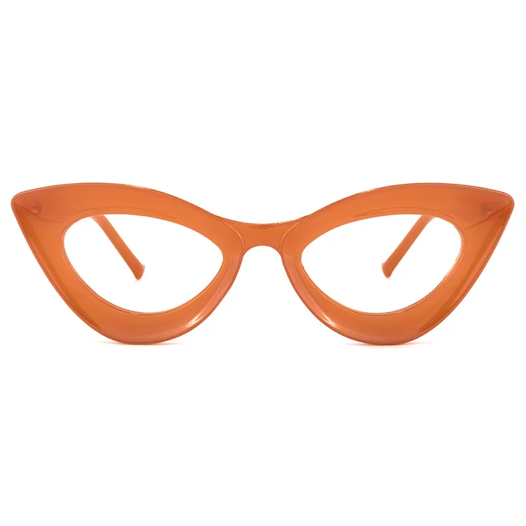 

Zeelool Chic Womens Plastic Cat Eye Orange Tortoise 4 Colors Eyeglasses Frame with Demo Lenses
