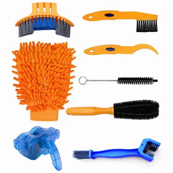 

Bicycle Cleaning Tool Kits Chain Cleaner Tire Brushes Cleaners Sets, Black