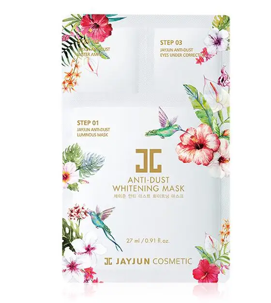 

Free Shipping Korean JAYJUN Official Cosmetic Anti-Dust POLLUTION-PROOF LUMINOUS Whitening Sheet Face Mask 3 Step 10EA