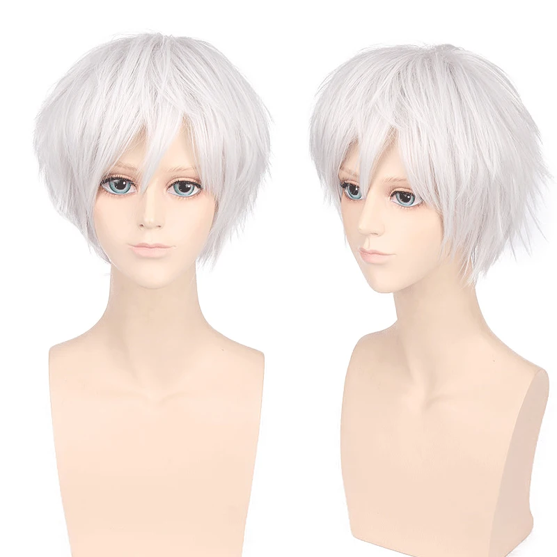 

Ainizi new arrival hot sale short wigs colorful high temperature fiber synthetic hair wigs silky straight cosplay wigs for men