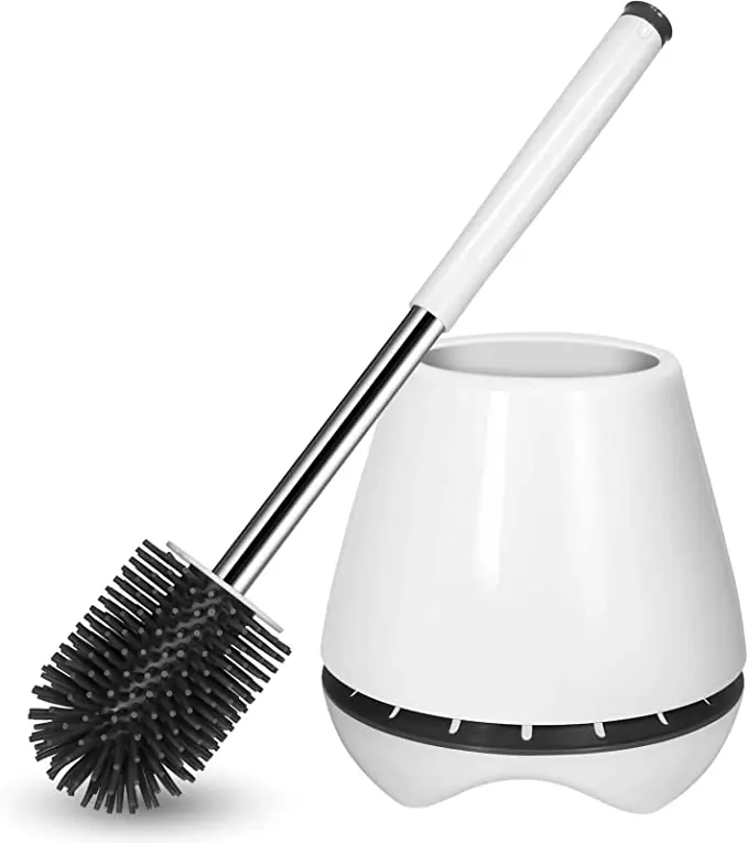 

Toilet Brush and Holder Silicone Toilet Bowl Brush For Bathroom Cleaning