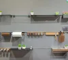 Hanging kitchen aluminum Rack wall mounting storage railing system mid way backsplash system