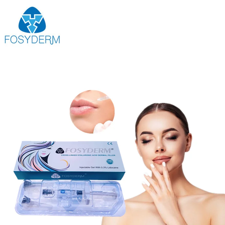 

1.1ml Derm Lips Fullness Cross linked hyaluronic acid Fosyderm dermal filler, Transparent