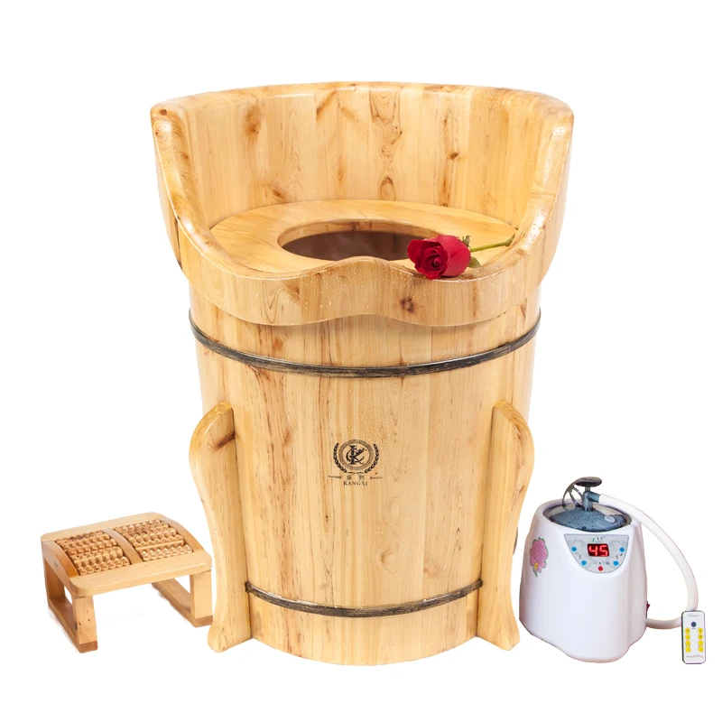 

Wooden Yoni steam chair health care Spa bucket, Natural