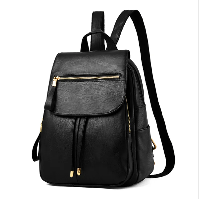 

Good quality pu leather ladies backpack bags soft leather shoulder bags laptop backpack, Maroon / navy / black