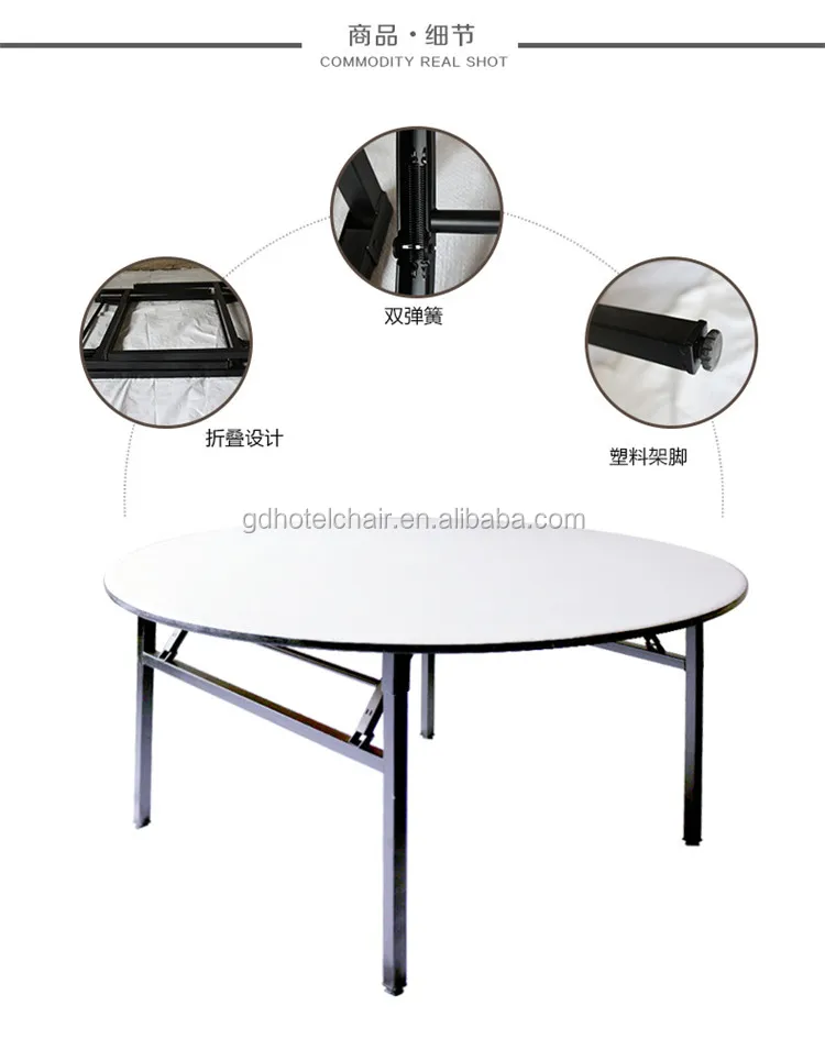 Foldable Round Table Top Steel Folding Table Round Wedding Banquet
