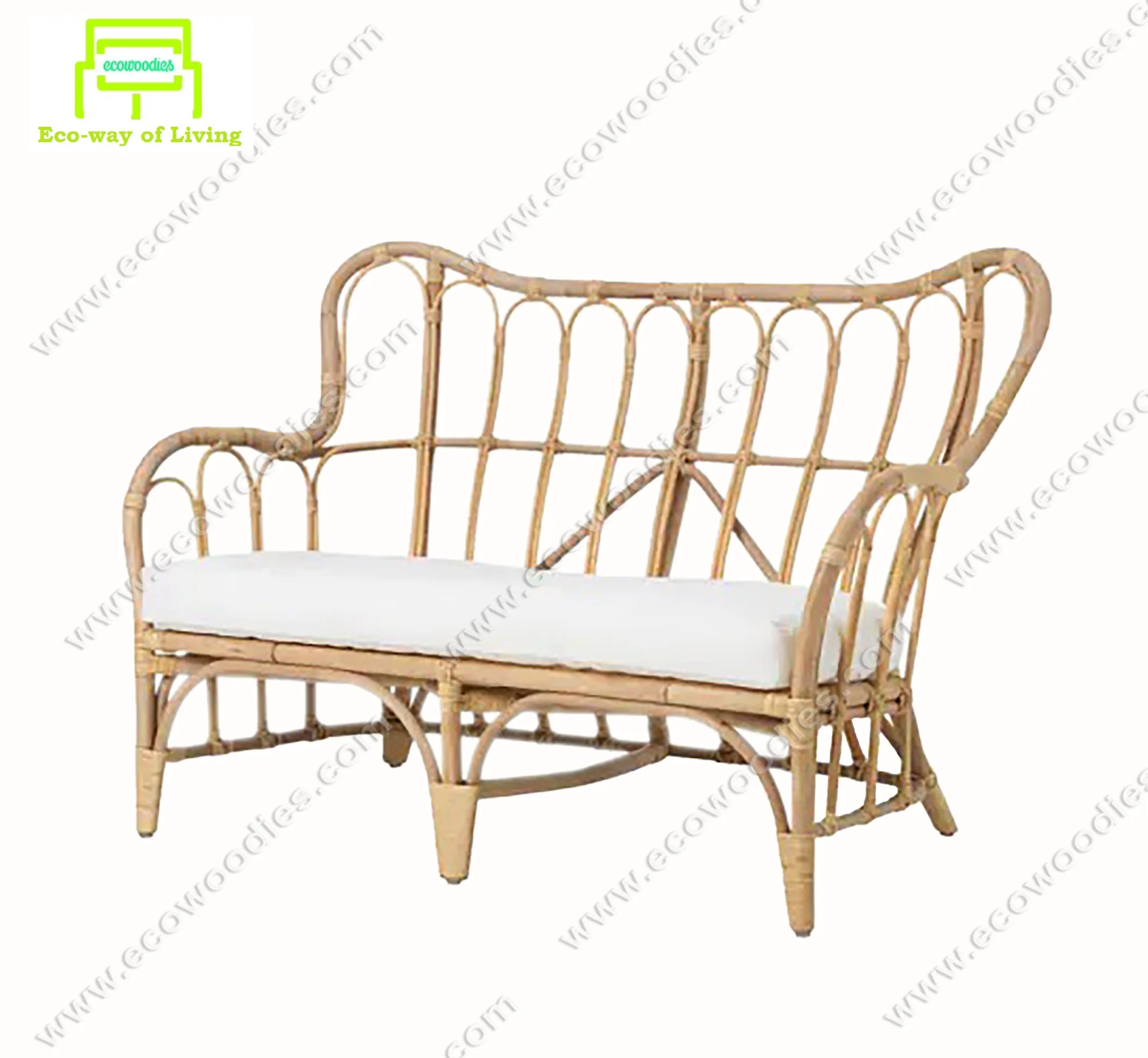 
Luxury European Sofa 2 Seater Bamboo Living Room Sofa Lounge Dining Restaurant Set Garden Furniture Home Decor Wedding Sofa 