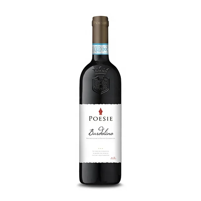 
Italian red wine - Bardolino DOC - Poesie - glass bottle 0,75l - Color: Light red ruby - Palate: Raspberry and cherry sensation 