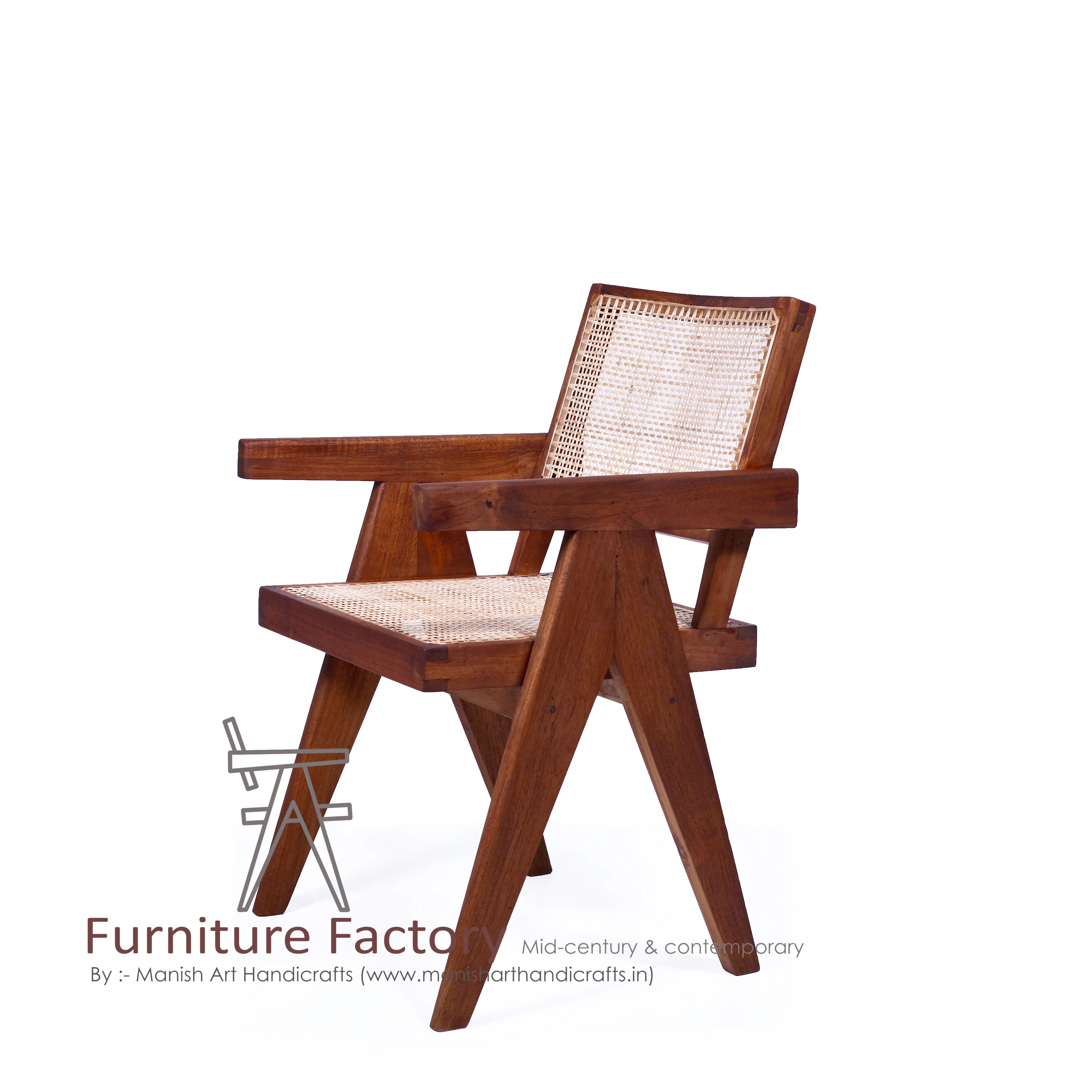 Replica Of Pierre Jeanneret Office Chair Or Dining Chair High Quality Teak Wood And Natural Rattan Buy Pierre Jeanneret Numbered Teak Conference Chair From Chandigarh India Replica Le Corbusier Pierre Jeanneret