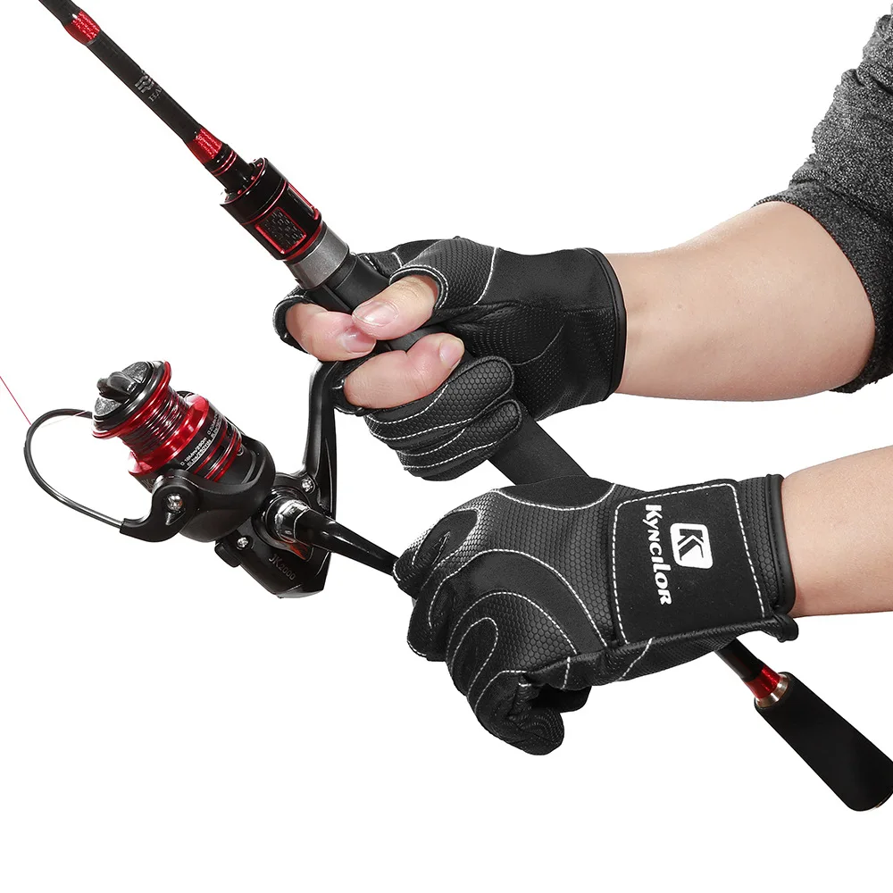 

Best Selling High Quality PU Sun Protection Fingerless Fishing Gloves Apply To Men Outdoor Kayaking Rowing Hiking Ridding, Black, red
