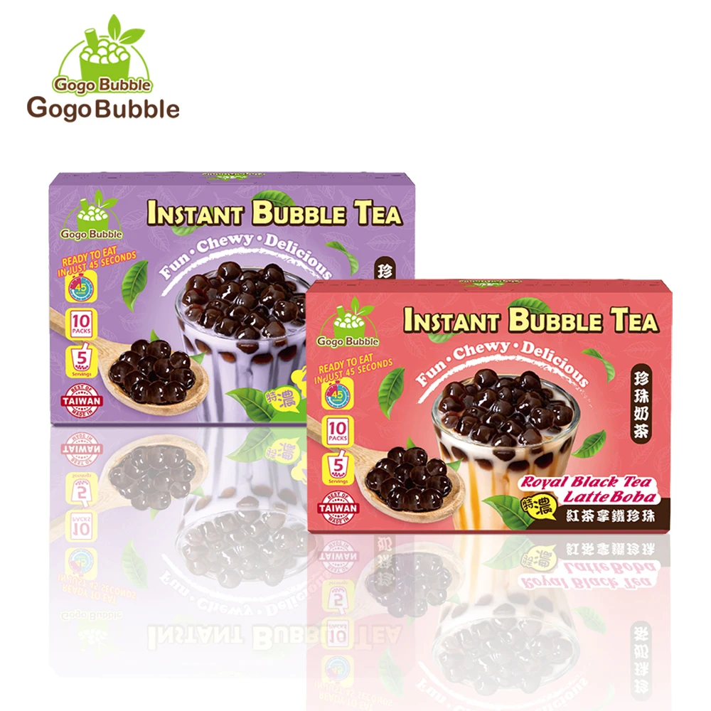 

2 Boxes Shipping Included Black Tea+Taro Flavor Gogo Bubble Best Seller Instant Boba Tea
