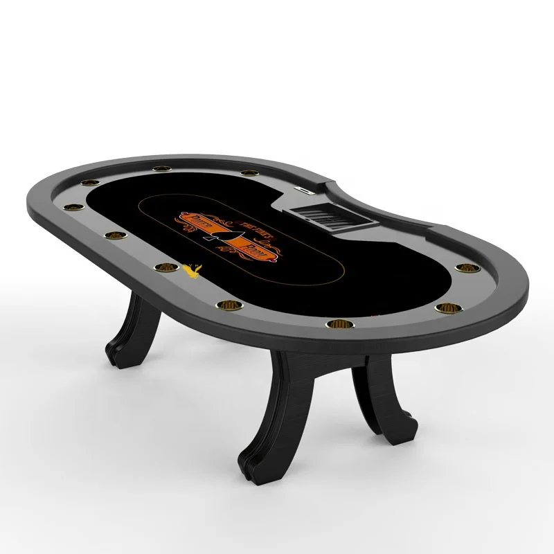 

YH 96inch Gambling Table Casino Quality H Legs Oval Texas Poker Table With Dealer Tray