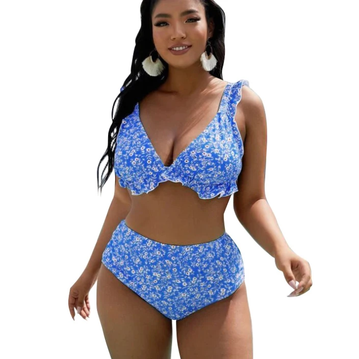 

Brazilian Frill Print swim suit bikini sexy plus size bathing suits summer beachwear for women, Accept customized