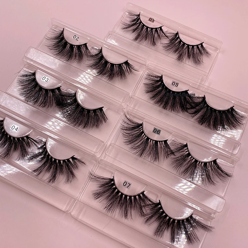 

Factory price wholesale custom lash box wispy bottom 25mm 3d eyelashes faux mink full strip lashes private label, Natural black