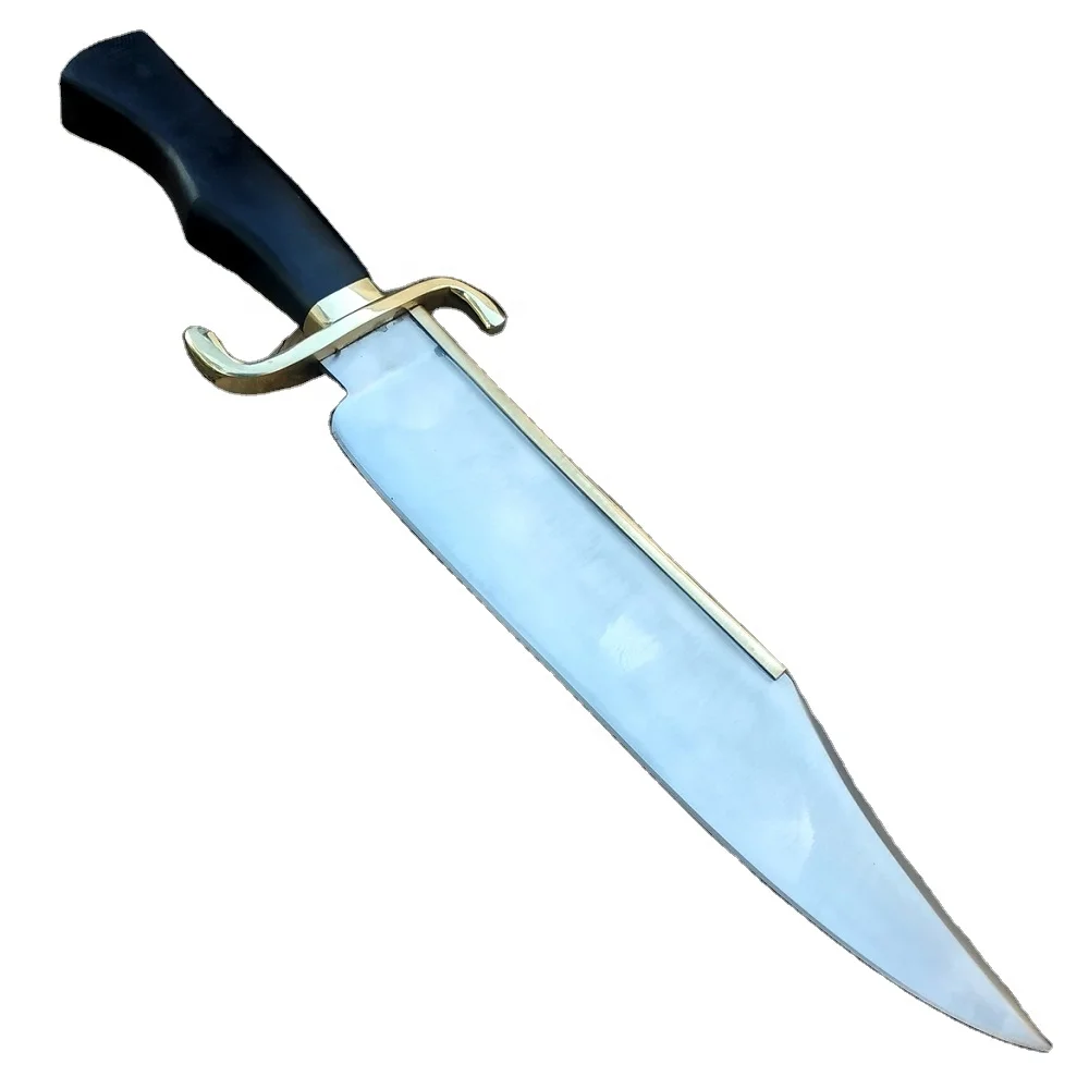 
D-2 STAINLESS STEEL HUNTING BOWIE KNIFE WITH BRASS 