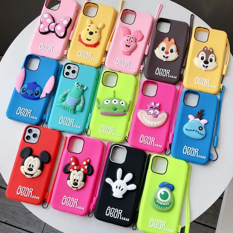 

Bear Case For Iphone 6 6S 6Splus 7 7Plus 3D Cute Love-Heart Bear Cartoon Soft Silicone Phone Case Fundas Cover Rainbow Bear Case