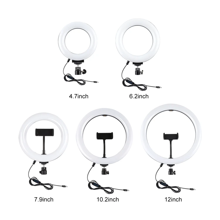 

Fast Shipping 10.2 inch 26cm LED Ring Lights Vlogging Selfie Ring Light Video Lighting With Phone Clamp