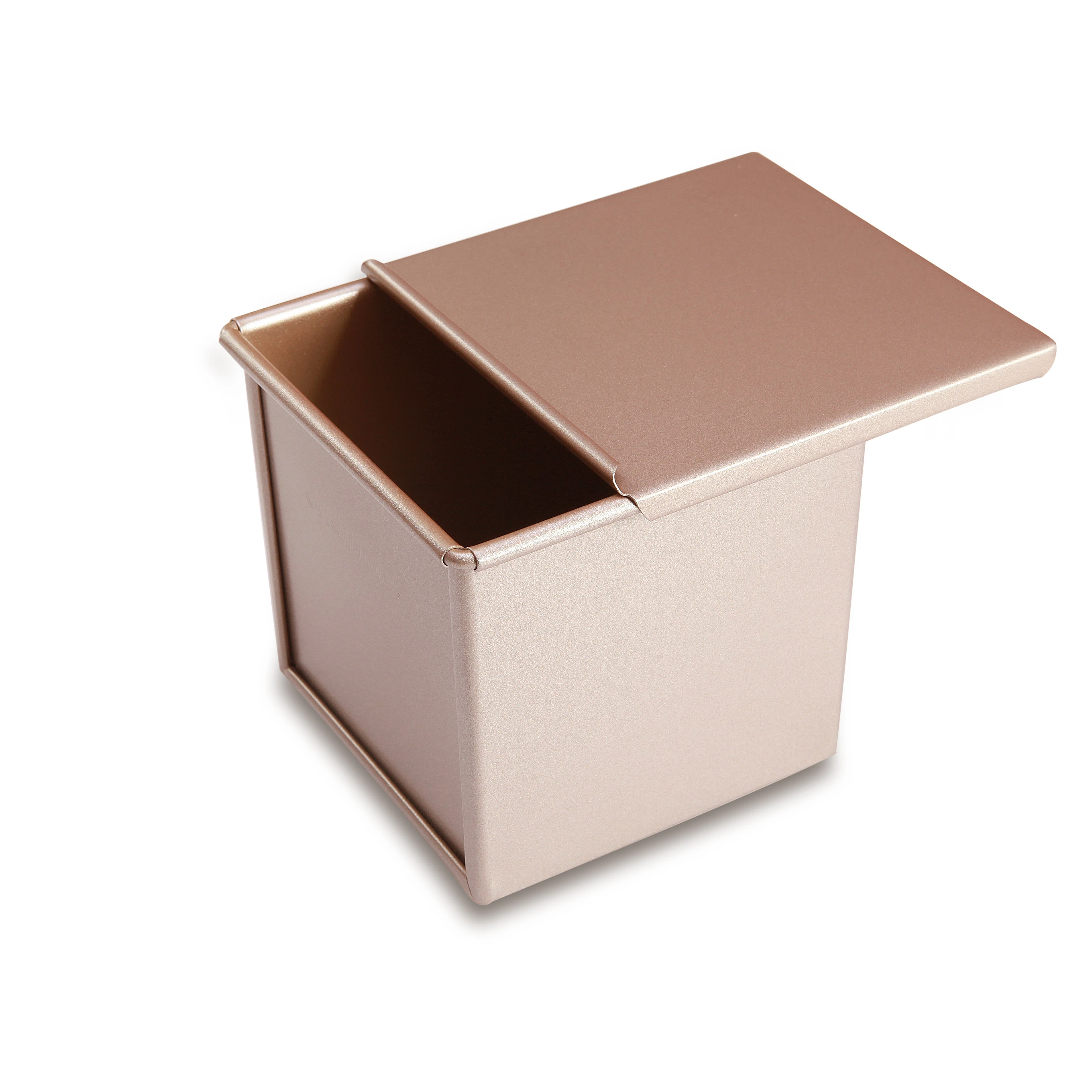 

Guangzhou Ecofriendly Portable Safe Non-stick Cube Pan Mould Square Loaf with Cover, Champagne gold