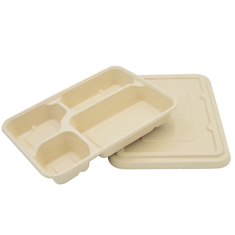 

Custom Lunch Box Biodegradable Lunch Box Eco Paper Lunch Box With Compartments, Black, white, red, green or customized