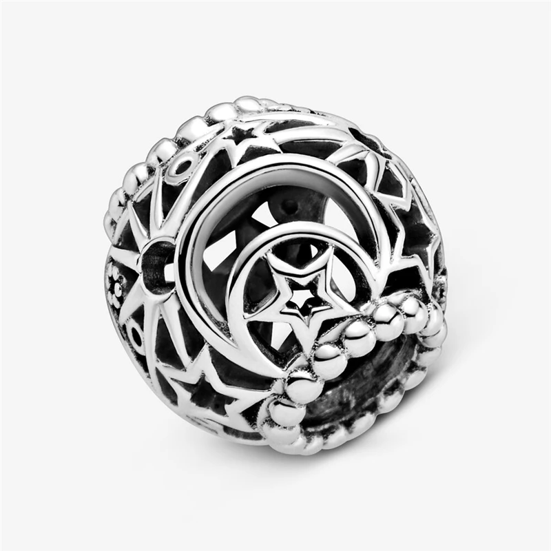 

925 Sterling Silver Charm Star Moon Beads for Original Bracelets Exquisite Accessories