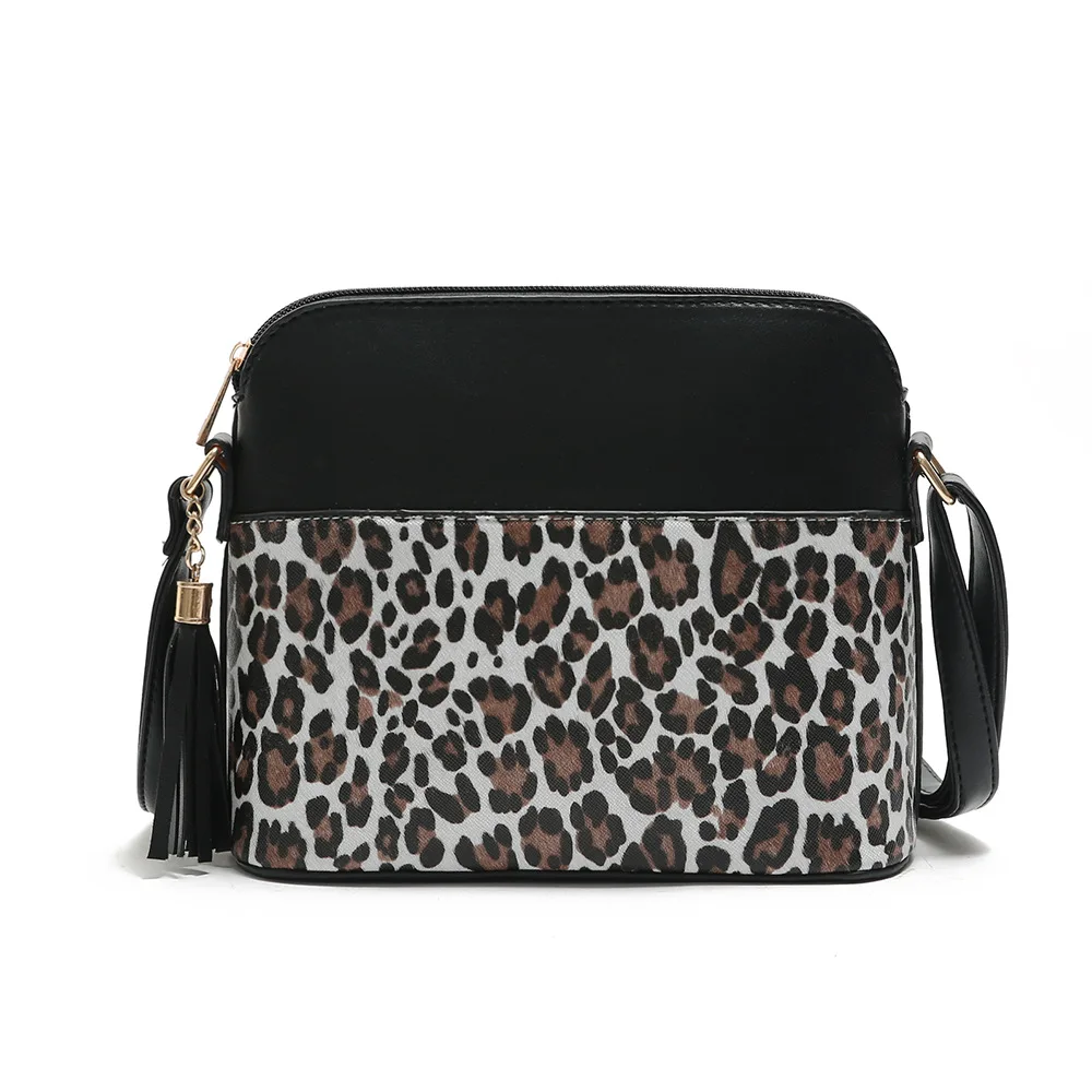 

Women Leopard Printed Crossbody Bag Canvas Sling Bags For Girls Snakeskin Shoulder Bags With Tassel Zipper IVA-203003ha