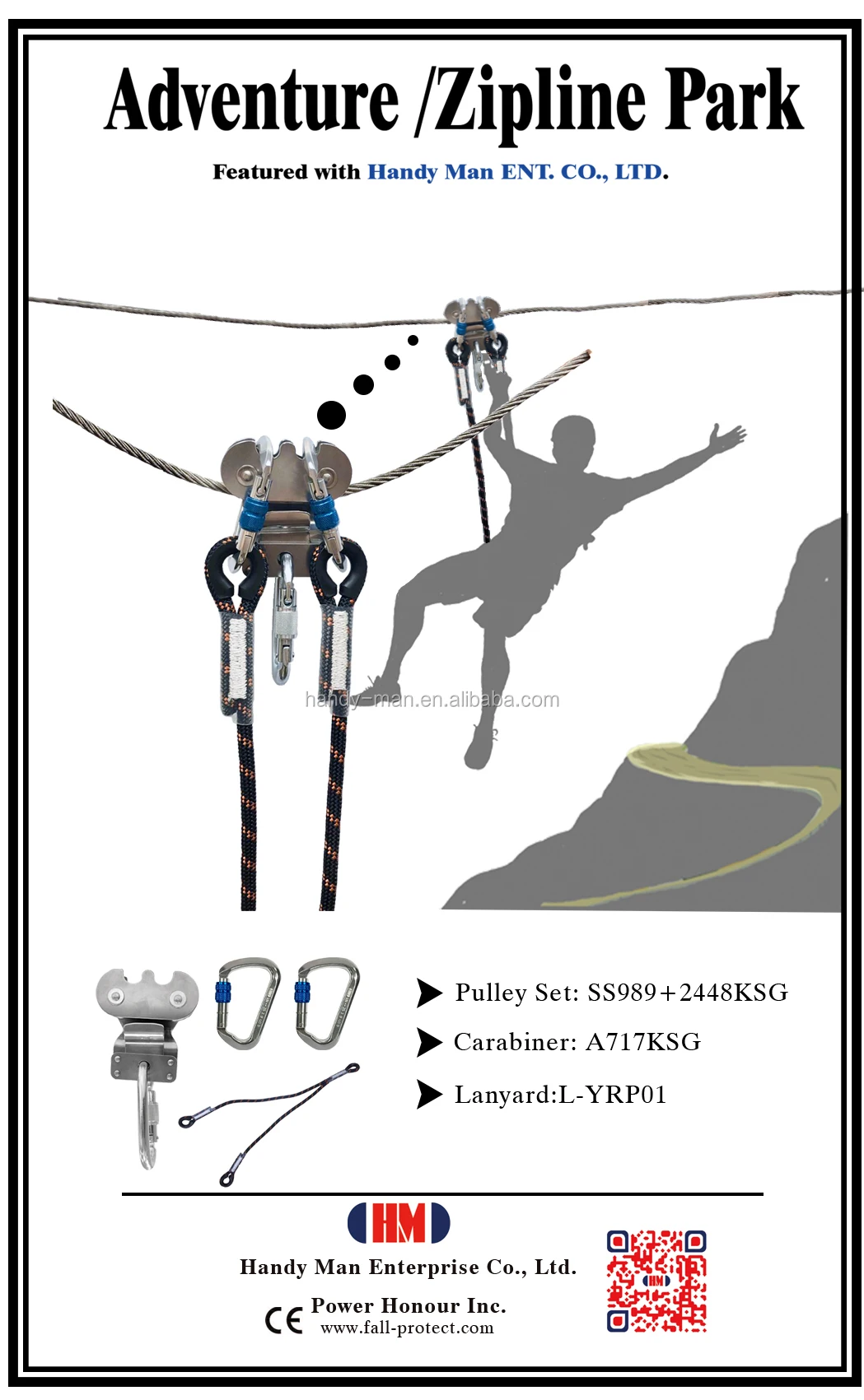 Adventure Park Horizontal Lifeline System Overhead Stainless Steel Zip Line Pulley Buy