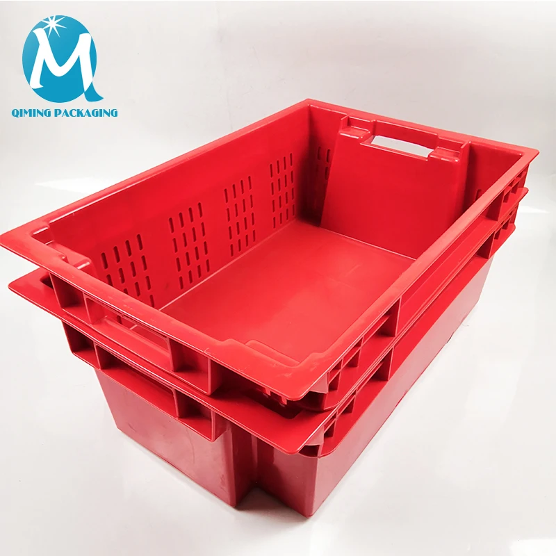 

Wholesale Stackable Plastic Baskets Fruitt With Handle Shopping Storage Basket, Red, white, blue etc.
