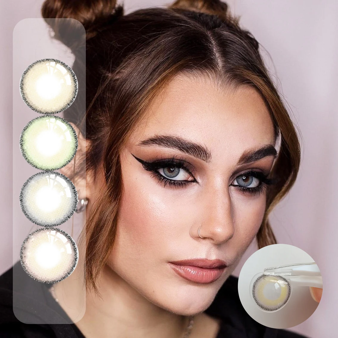 

Explosion Models Four-color Contact Lenses Natural Wholesale Ladies 2022 Color Contact Lenses Soft Yearly Three Tone 0.00-8.00