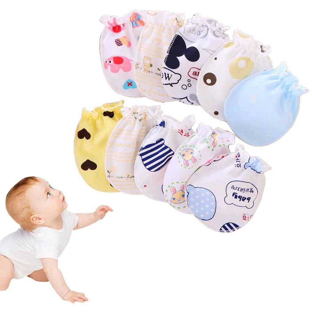 

Everystep Soft Cotton Cute Baby Mitten Anti Stretch Baby Gloves, Random