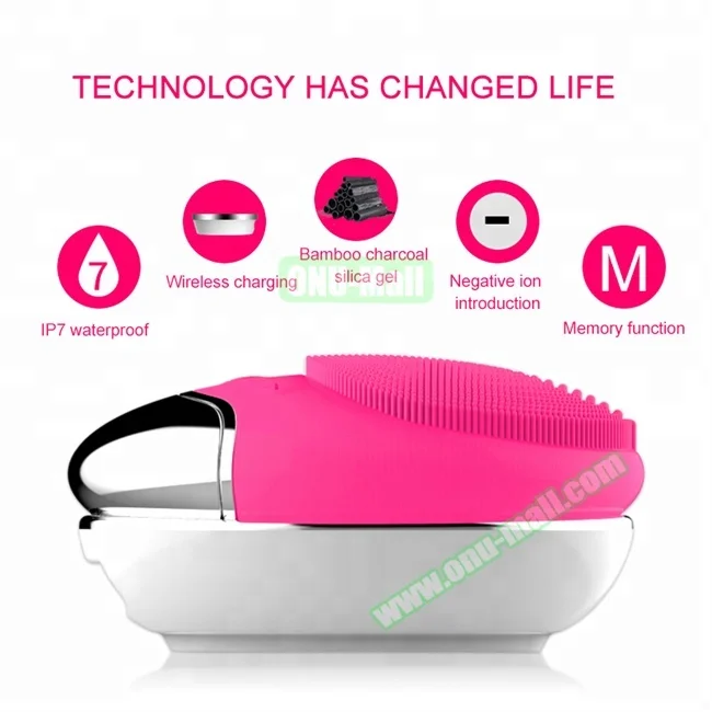 
Amazon hot one Electric Facial Cleanser Deep Cleaning Ultrasonic Silicone Brush Face Cleansing 