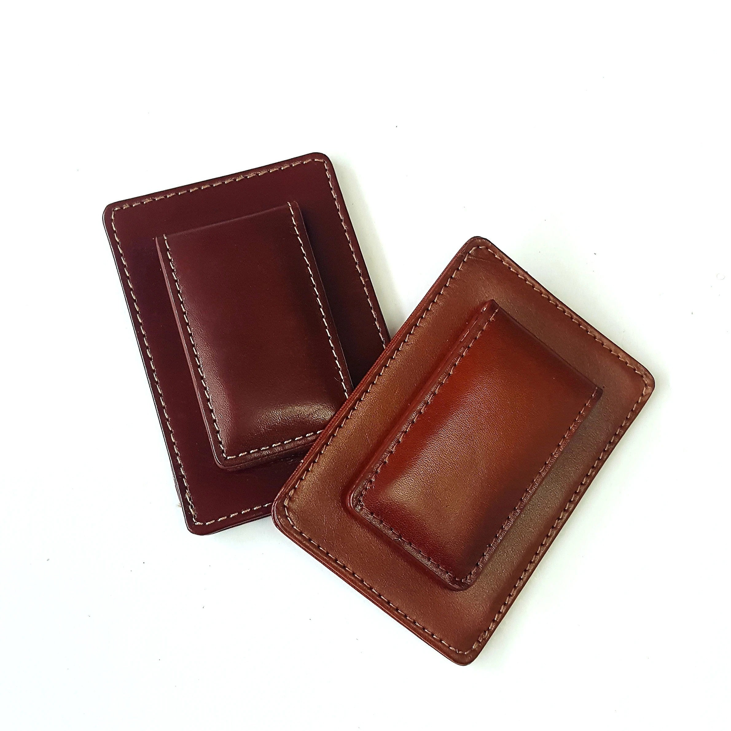 

Best Quality Mens Leather Credit card Holder Wallet Leather Money Clip For Men, Dark brown