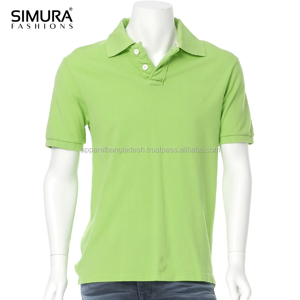 
Standard Casual Wear Polo Inter lock Pique Fabric Rib Cuff Classic Fit Green T Shirts Men from Bangladesh 