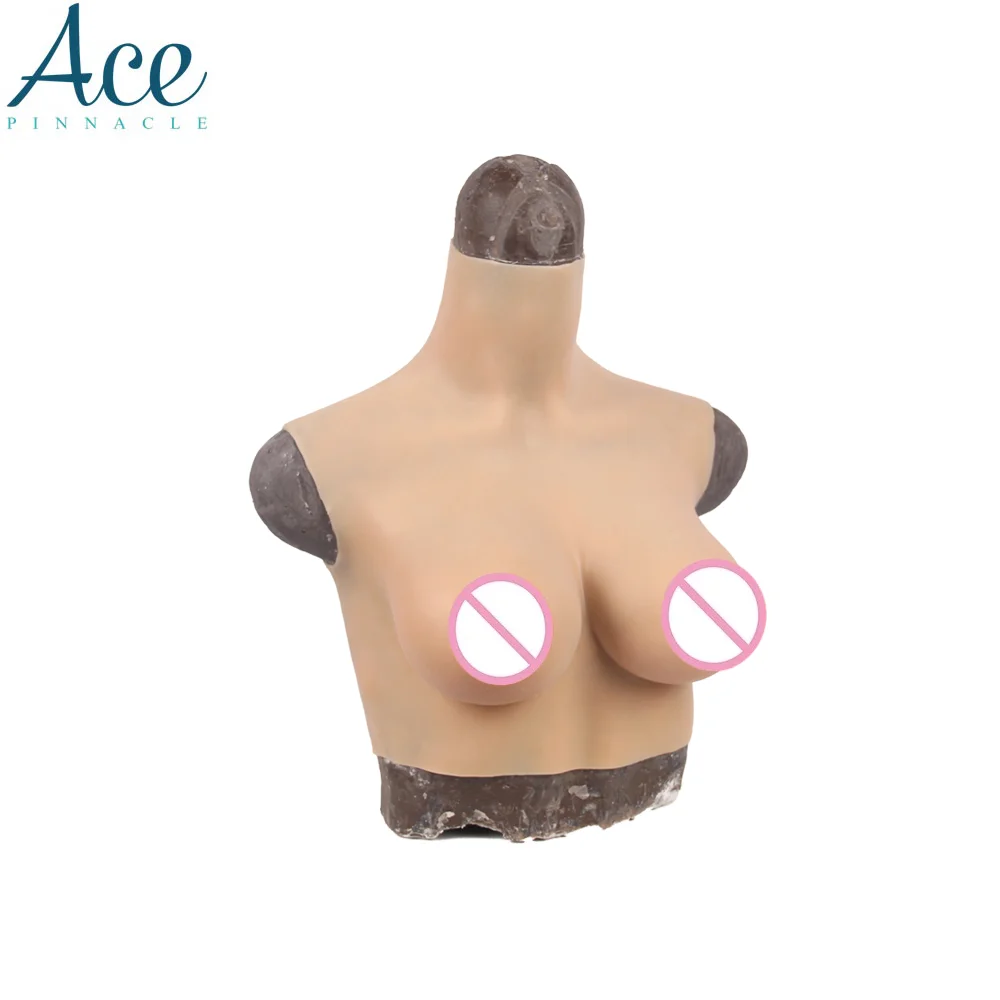 

E cup Half Body High Collar Artificial All Size high elastic edge Silicone Cotton male to female bodysuits for Drag Queen